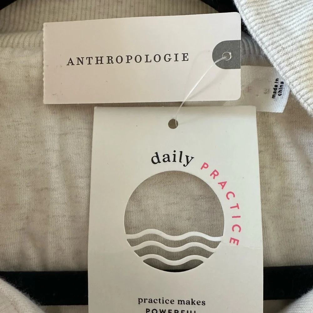 Women's Anthropologie Daily Practice Beige and Green Jacket with Nature Print - Picture 7 of 9